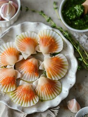 background of typical food marine animal fresh and delicious seafood of various type Generate AI