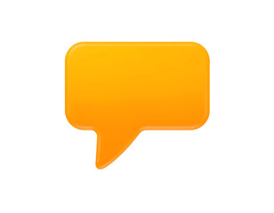 Naklejka premium Yellow 3D Speech Bubble for Chat and Communication on Transparent Background