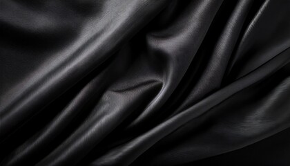 Obraz premium black luxury fabric background with copy space