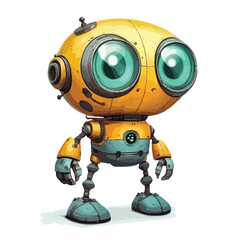 Futuristic Cute Cartoon Robots Technology