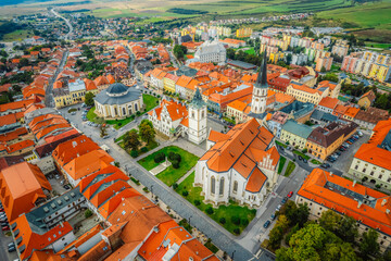 Naklejka premium Old Town Hall and St. James church in Levoca in Slovakia.