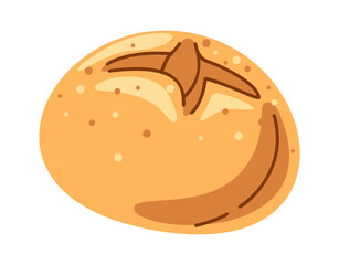 Fresh round bread baking eatery