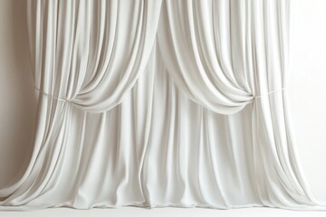 Elegant white drapes with soft folds