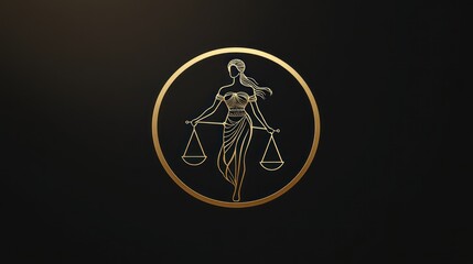 Justice figure holding scales, elegant design