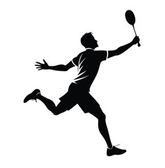 Badminton player silhouette vector