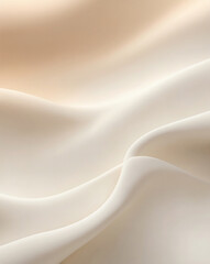 Fototapeta premium An abstract, flowing fabric design featuring smooth, undulating waves in a soft, creamy color palette, perfect for backgrounds.