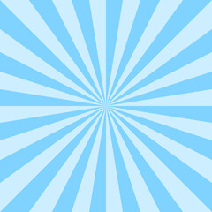 Blue striped abstract background. Radial sunburst lines vector illustration. Retro geometric pattern for modern design and decoration