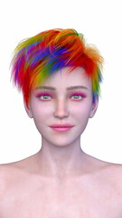 Fototapeta premium 女性の顔アップ 3DCGレンダリング
