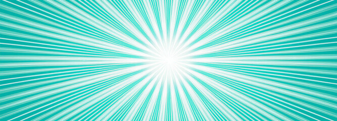 Turquoise and white sunburst background