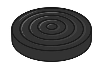 Black draughts or checkers game piece in realistic side on vector style