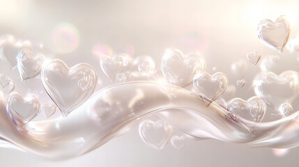 romantic pastel heart pattern with soft pink and purple watercolor texture, elegant valentine background with floating abstract hearts and delicate gradient for love themed designs