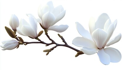 Delicate magnolia branch in full bloom (1)