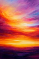 Obraz premium Abstract Sunset with Flowing Liquid Colors