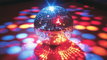 Obraz premium Colorful disco ball on dance floor