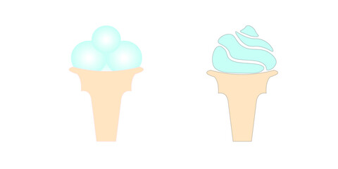 Ice Cream Cone Illustration.  Simple icon on white background. EPS10