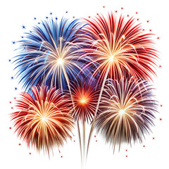fireworks in the sky isolated on transparent background 