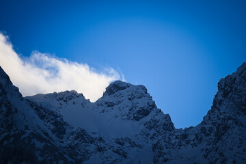 Snowy peaks of the Alps in Austria