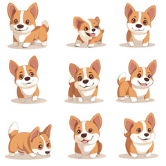 Cute Adorable Corgi Dog Cartoon Character Vector Illustration