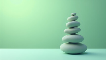 Obraz premium a stack of white stones balancing on top of each other