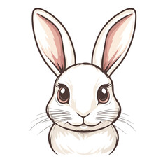 Cute Adorable Rabbit Head Cartoon Character
