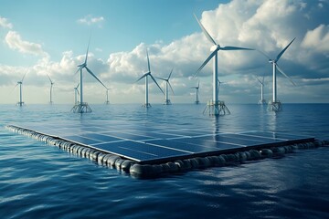 Offshore solar and wind farm