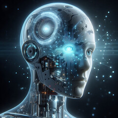 Futuristic spaceship in space