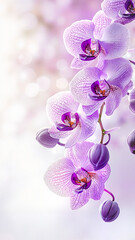 Naklejka premium Exotic Purple Orchids with Ethereal Quality