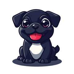 Naklejka premium Adorable Cartoon Bulldog Puppy Mascot Character Design