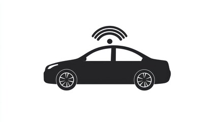 Obraz premium Connected Car, Wireless Technology, Illustration