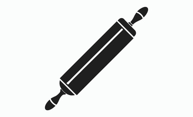 Rolling pin graphic icon, bakery tool silhouette, vector illustration