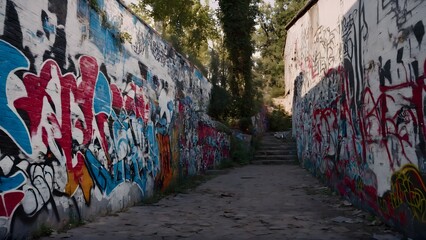 Fototapeta premium Graffiti Writing on Street Wall 59