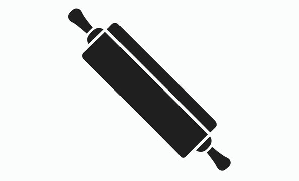 Rolling pin graphic icon, bakery tool silhouette, vector illustration