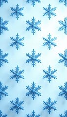 Delicate blue and white snowflake pattern, repeating seamlessly , beautiful, illustration