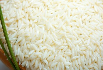 Long grain raw rice, polished to a gleaming white sheen, lunch, cooking