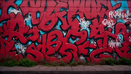 Naklejka premium Graffiti Writing on Street Wall 15