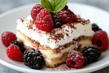 Lemon Cake with Fresh Berries	