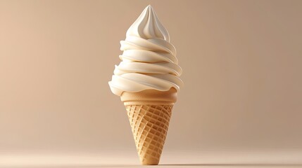 Creamy Soft Serve Ice Cream Cone Delicious Sweet Treat Summer Dessert Refreshing Vanilla Flavorful Frozen Treat Cold Tasty Summertime Indulgence      