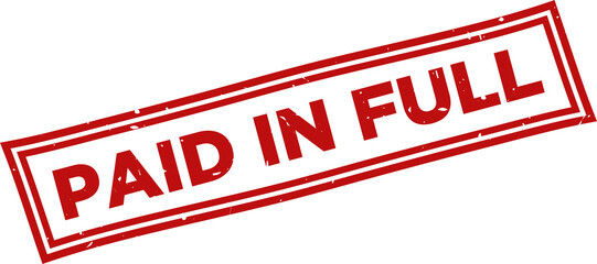 Paid in full rubber stamp stickers vector.