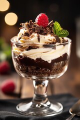 Chocolate Parfait with Raspberries	