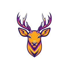 Fototapeta premium Stylized Reindeer Head Face Design Illustration in Vector EPS Format