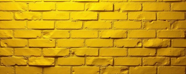Obraz premium Warm toned, aged yellow brick wall, horizontal pattern, graphic, architecture