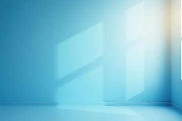 Fototapeta premium Abstract soft blue wall, blurred studio background, calming ambiance, contemporary, element, minimal