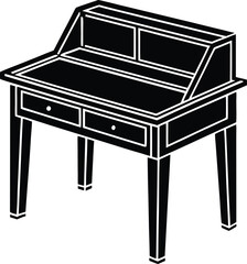 desk silhouette vector illustration