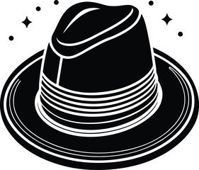 black hat on a white background