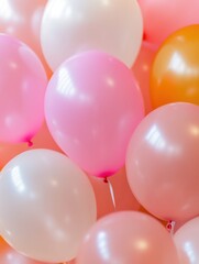 Colorful balloons in soft pastel colors	