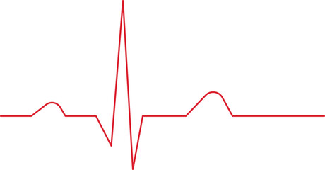Heartbeat line icon isolated on white background. Ecg. Vector illustration.