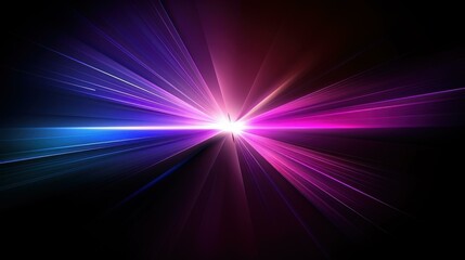 A stunning display of purple and blue lights dances against a sleek black background, creating a mesmerizing techinspired art piece.