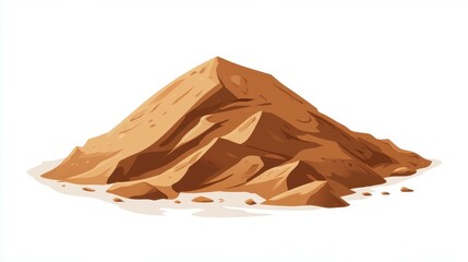 A playful 2D cartoon of a sandy dune on a clean white backdrop, perfect for adding a unique touch to any decor.