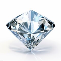 A sleek di cut image of a diamond shape, crisp edges on a bright white background making it pop with elegance.