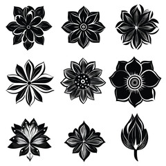 Obraz premium Exquisite Floral Vintage Ornaments Set for Elegant Decorations